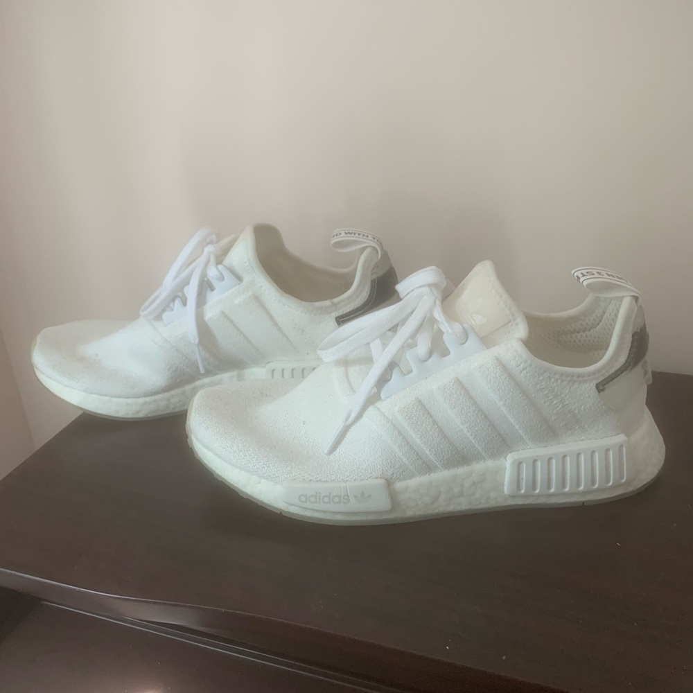 Adidas NMD in all white and gum soles